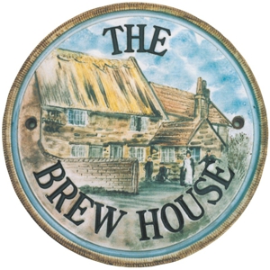 Terracotta plaque showing an old brewery